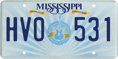 MS license plate HVO531