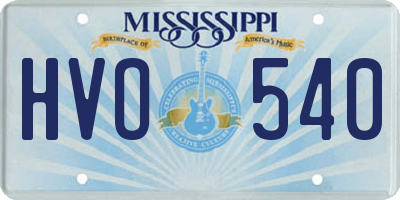 MS license plate HVO540