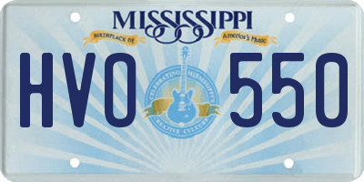 MS license plate HVO550