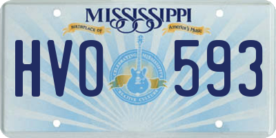 MS license plate HVO593