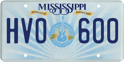 MS license plate HVO600