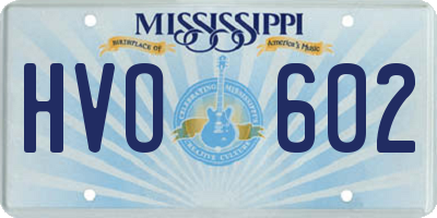 MS license plate HVO602