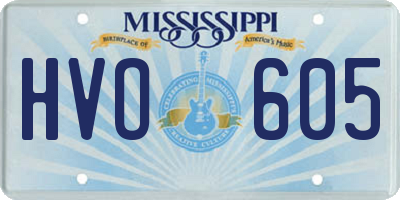 MS license plate HVO605