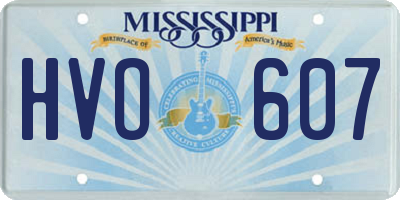 MS license plate HVO607