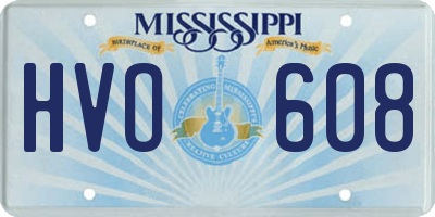 MS license plate HVO608