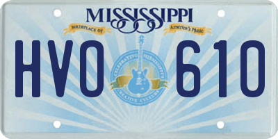 MS license plate HVO610