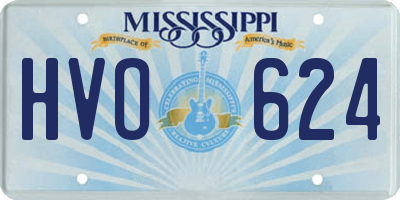 MS license plate HVO624