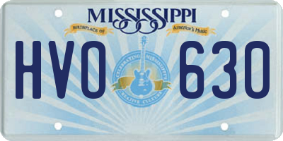 MS license plate HVO630