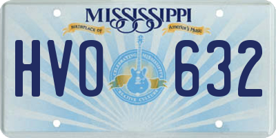 MS license plate HVO632