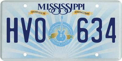 MS license plate HVO634