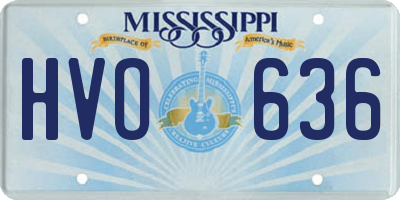 MS license plate HVO636