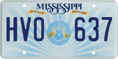 MS license plate HVO637