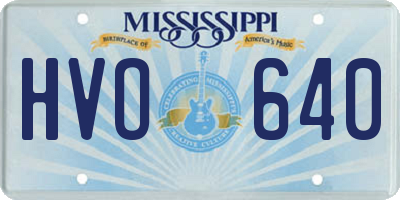 MS license plate HVO640