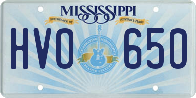 MS license plate HVO650