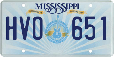 MS license plate HVO651