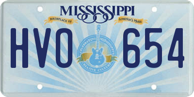 MS license plate HVO654