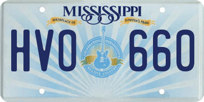 MS license plate HVO660