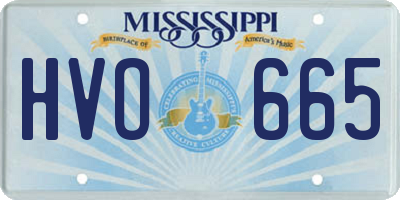 MS license plate HVO665