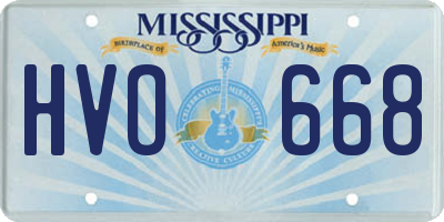 MS license plate HVO668
