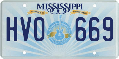 MS license plate HVO669