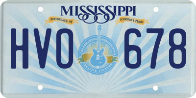 MS license plate HVO678