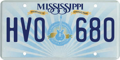 MS license plate HVO680