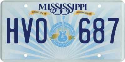MS license plate HVO687