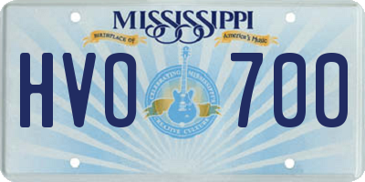 MS license plate HVO700