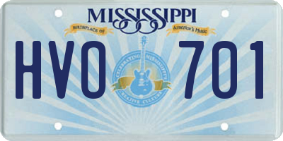 MS license plate HVO701