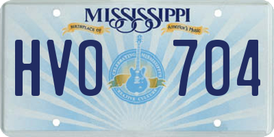 MS license plate HVO704