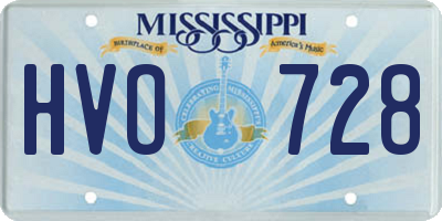 MS license plate HVO728