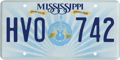 MS license plate HVO742