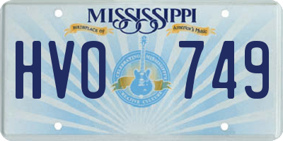 MS license plate HVO749
