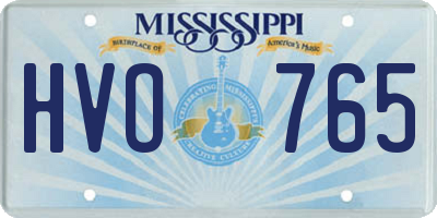 MS license plate HVO765