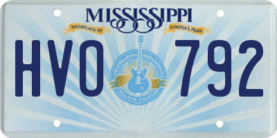 MS license plate HVO792