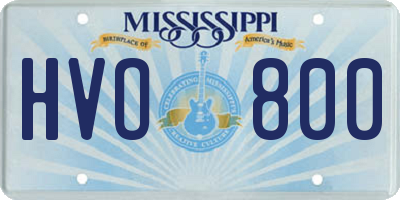 MS license plate HVO800