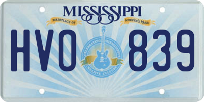 MS license plate HVO839