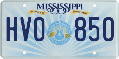 MS license plate HVO850