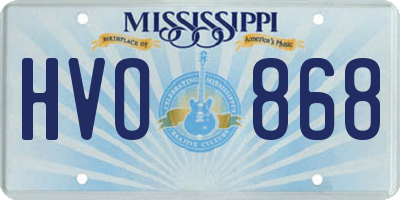 MS license plate HVO868
