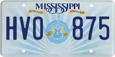 MS license plate HVO875