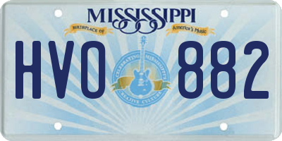 MS license plate HVO882