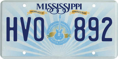 MS license plate HVO892