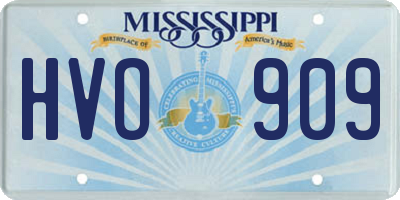 MS license plate HVO909