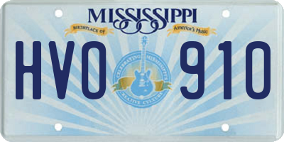 MS license plate HVO910