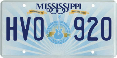 MS license plate HVO920
