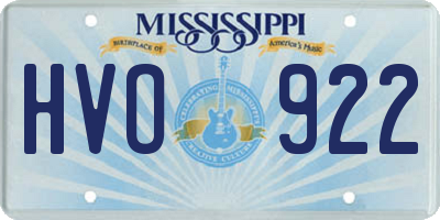 MS license plate HVO922