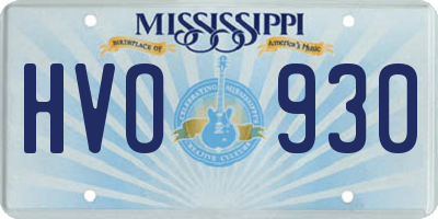 MS license plate HVO930