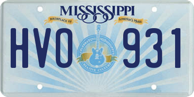 MS license plate HVO931