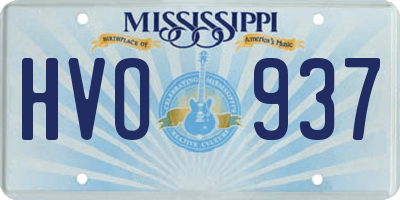 MS license plate HVO937