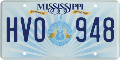 MS license plate HVO948
